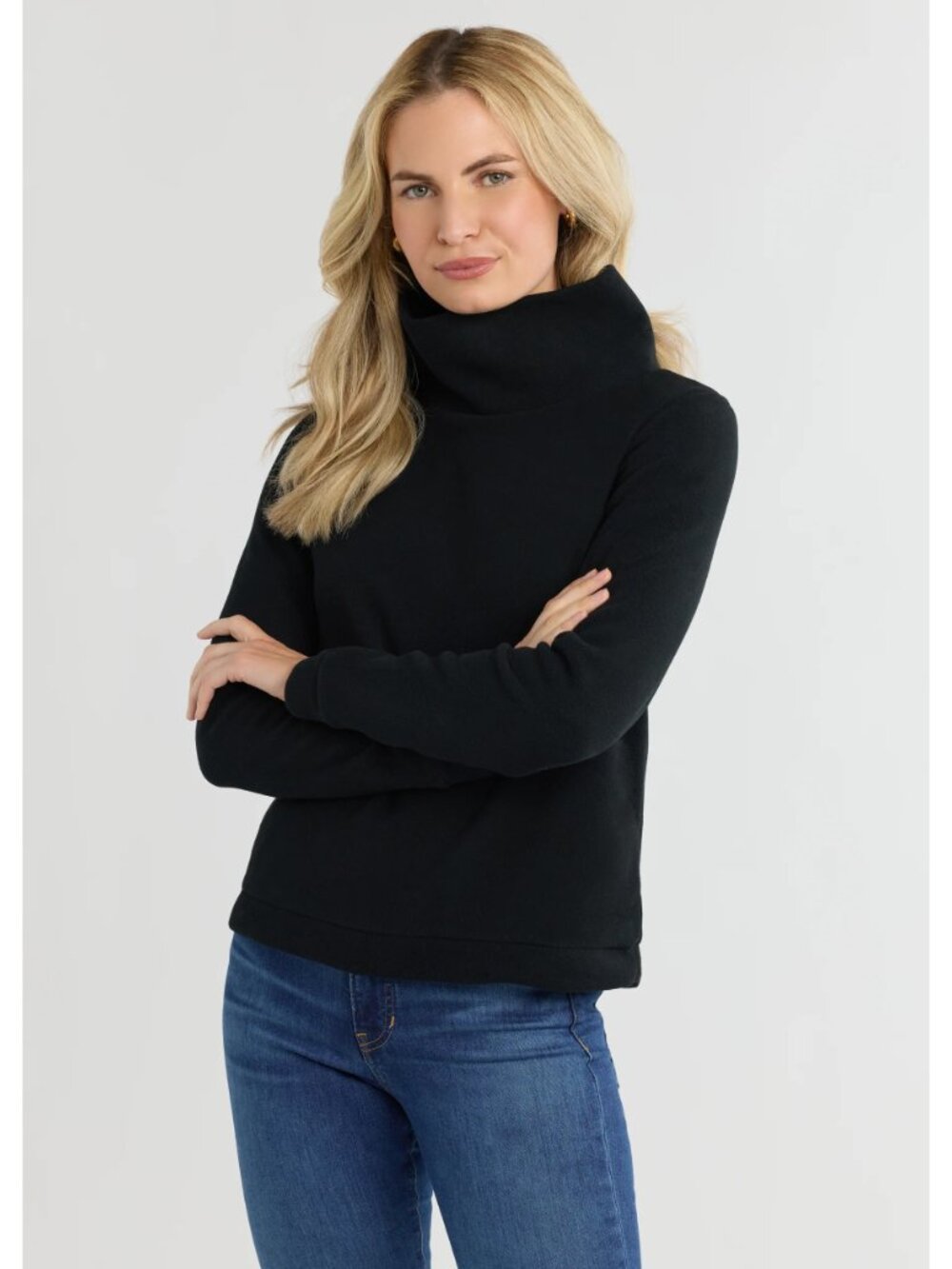 Dudley Stephens Black Park Slope Turtleneck Hip Length Preppy Fleece Tuckernuck